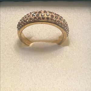 NWT - Touchstone Crystal  by Swarovski - Golden Luna Ring Size 6